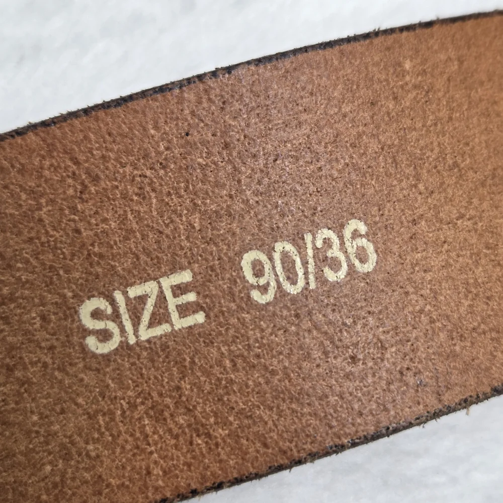 Diesel Vintage Dark Brown Belt with Distressed Silver Buckle Size‎ 36